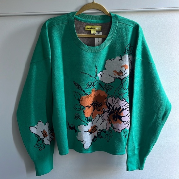 Anthropologie x Sonal Nathwani Camryn Cropped Crewneck Sweater Size XL NWT - Picture 10 of 15